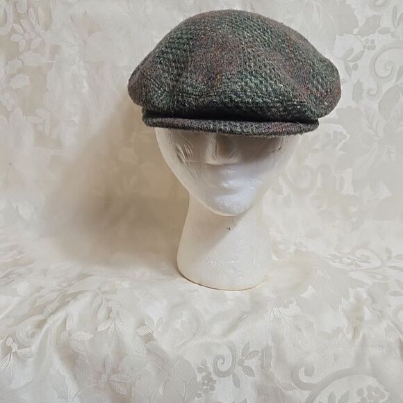 Kent Vintage Green Tweed Newsboy Cap Made in Italy - Picture 5 of 6